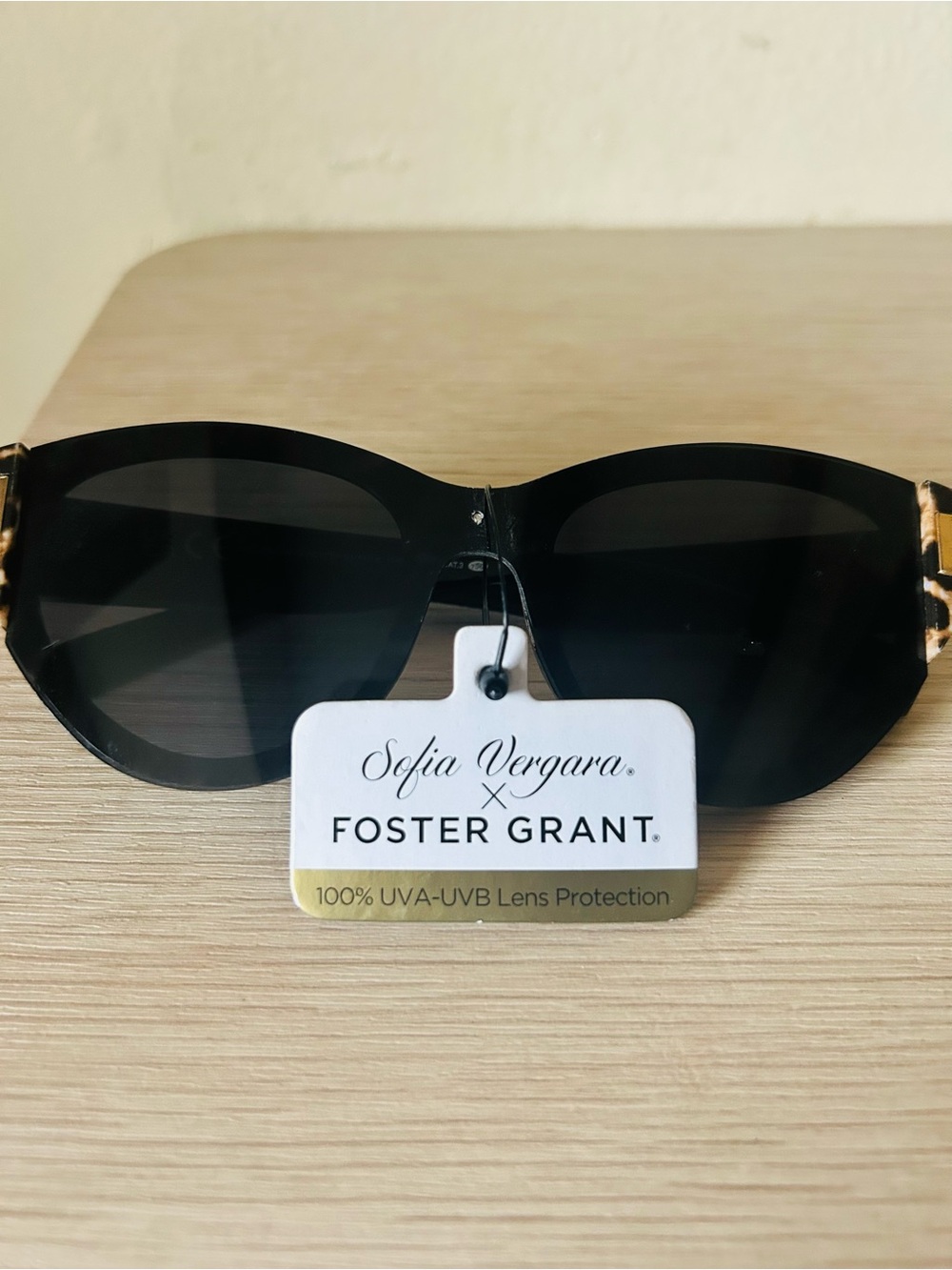 sofia by sofia vergara Black Women's Sunglasses with Subtle Gold Accents